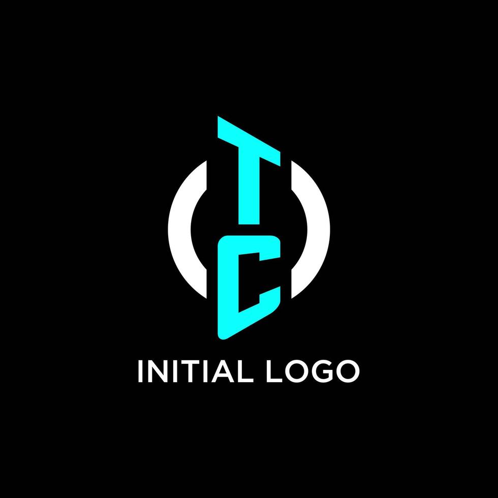 TC circle monogram logo vector