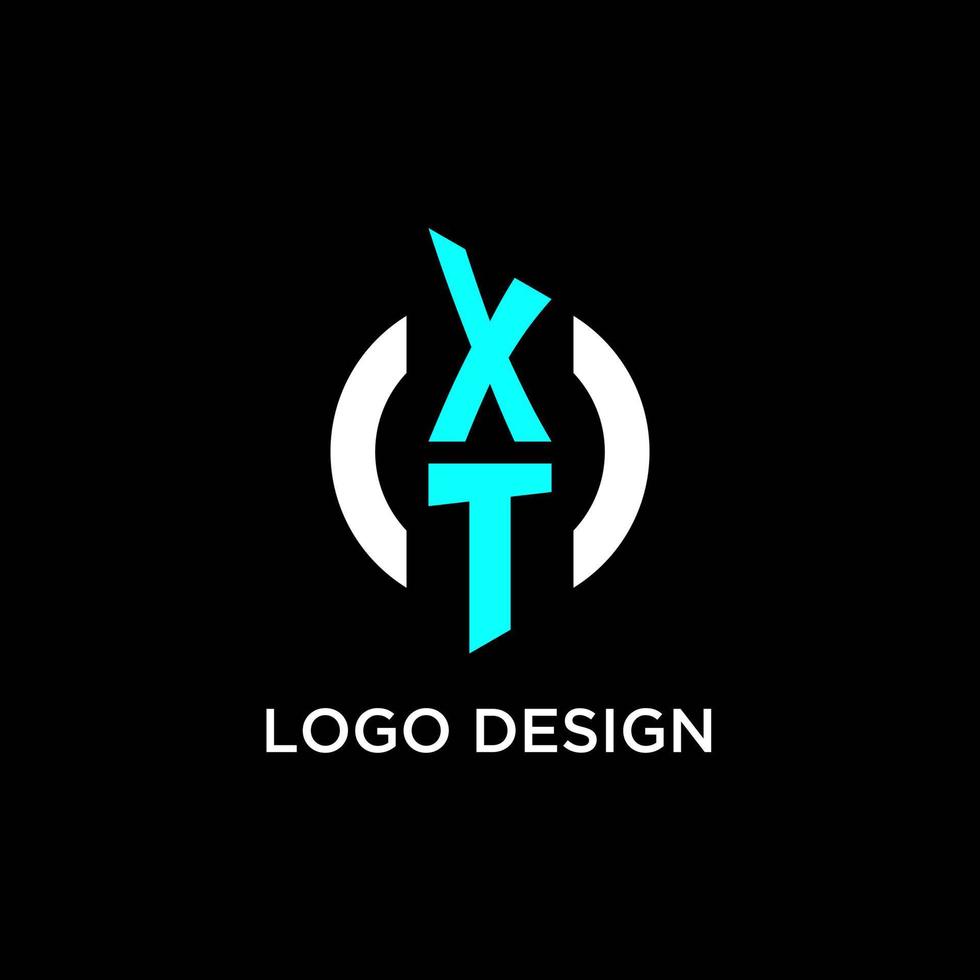 XT circle monogram logo vector