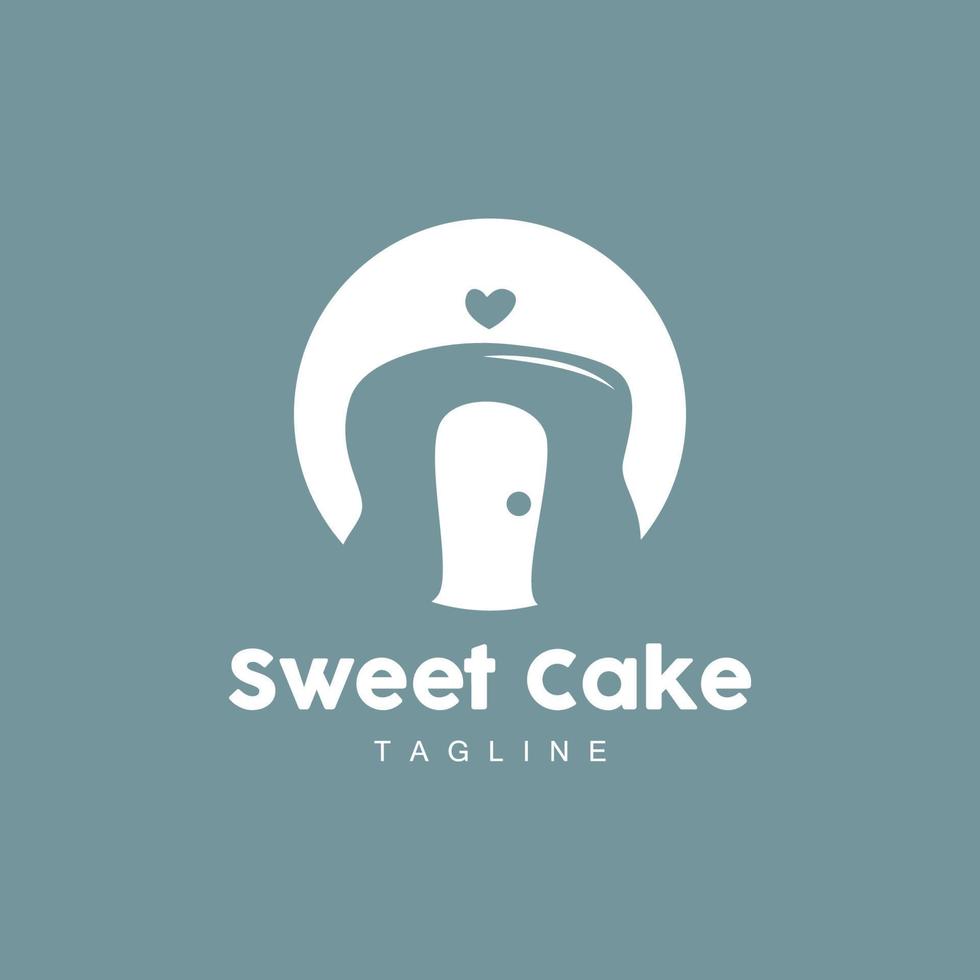 Sweet Cake Logo Design, Birthday Bread Vector, Simple Design Bakery Icon Template Illustration vector