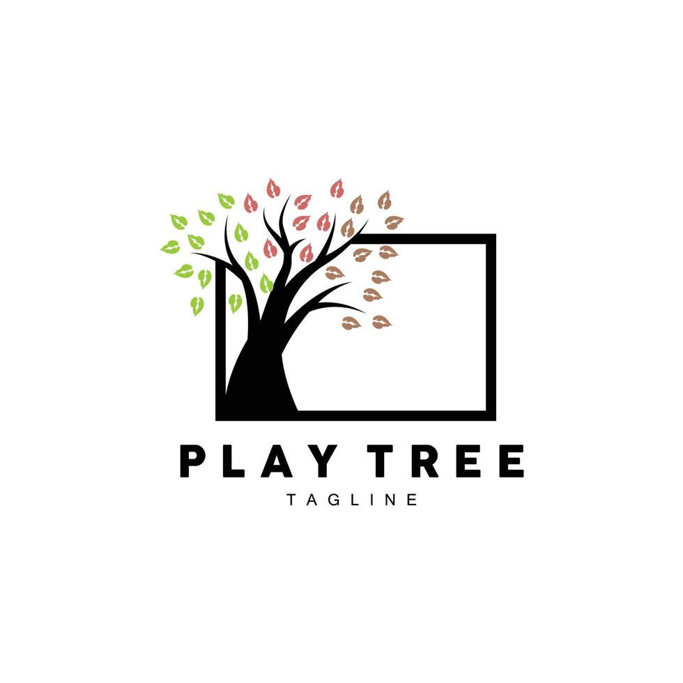 Tree Logo Design, Playground Vector, Education Tree Icon vector