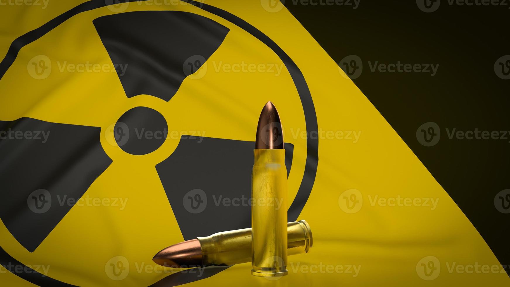 The plutonium bullets for war or weapon concept 3d rendering photo