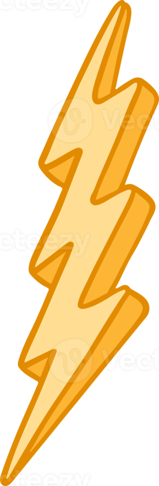 Lightning bolt, Thunderbolt, flat and doodle style png