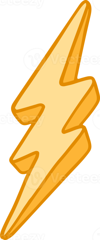 Lightning bolt, Thunderbolt, flat and doodle style png