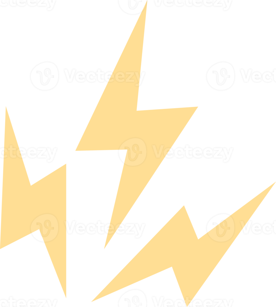 Lightning bolt, Thunderbolt, flat and doodle style png