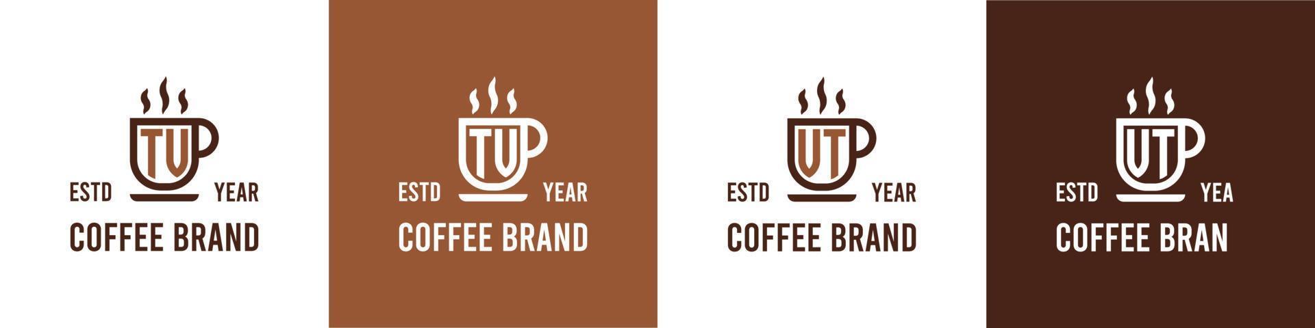 Letter TV and VT Coffee Logo, suitable for any business related to Coffee, Tea, or Other with TV or VT initials. vector