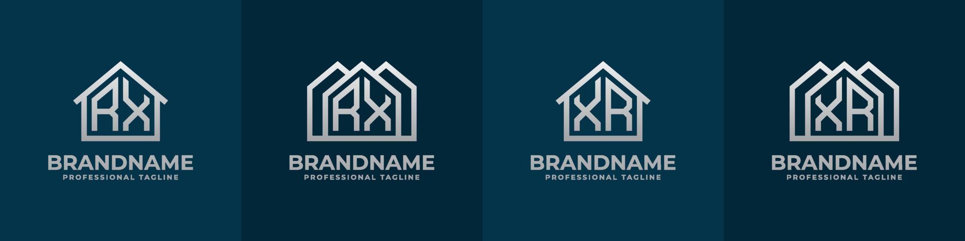 Letter RX and XR Home Logo Set. Suitable for any business related to house, real estate, construction, interior with RX or XR initials. vector