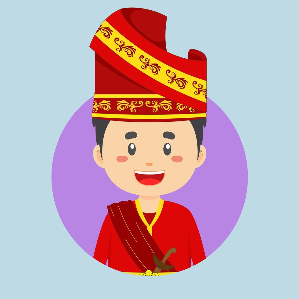 avatar de un Oeste Sumatra indonesio personaje vector