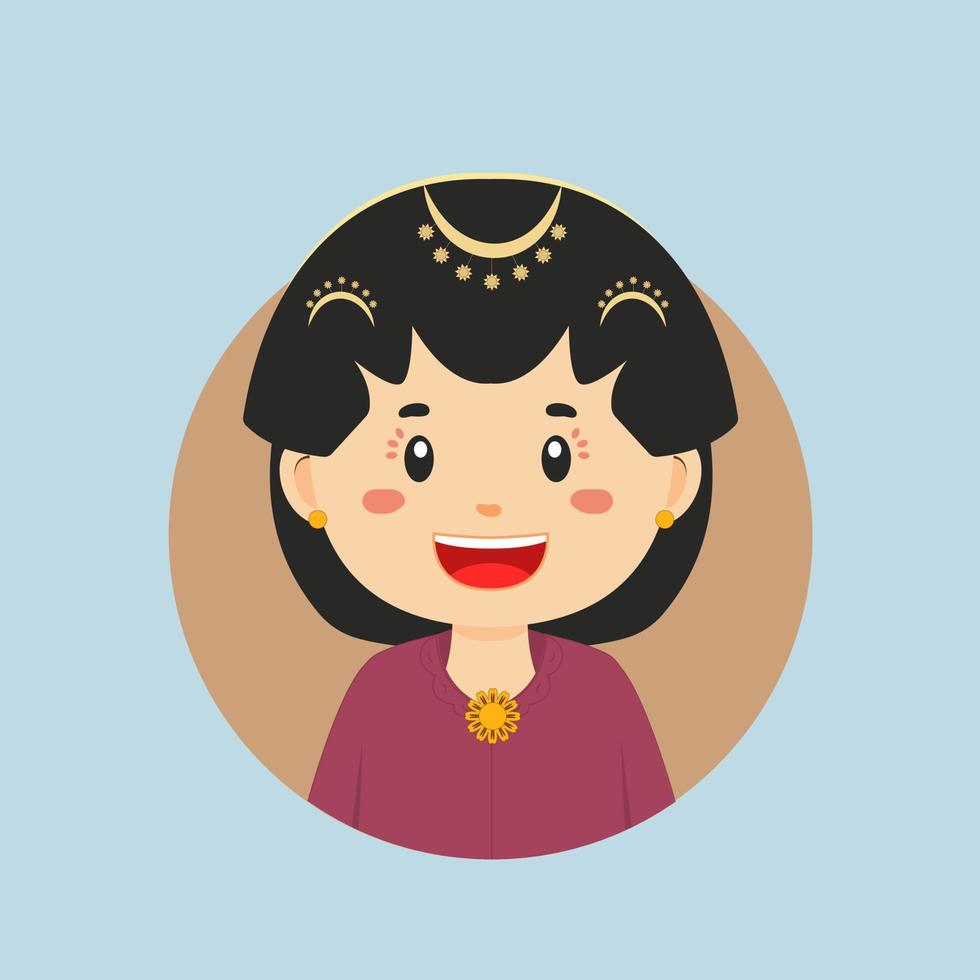 avatar de un yogyakarta indonesio personaje vector