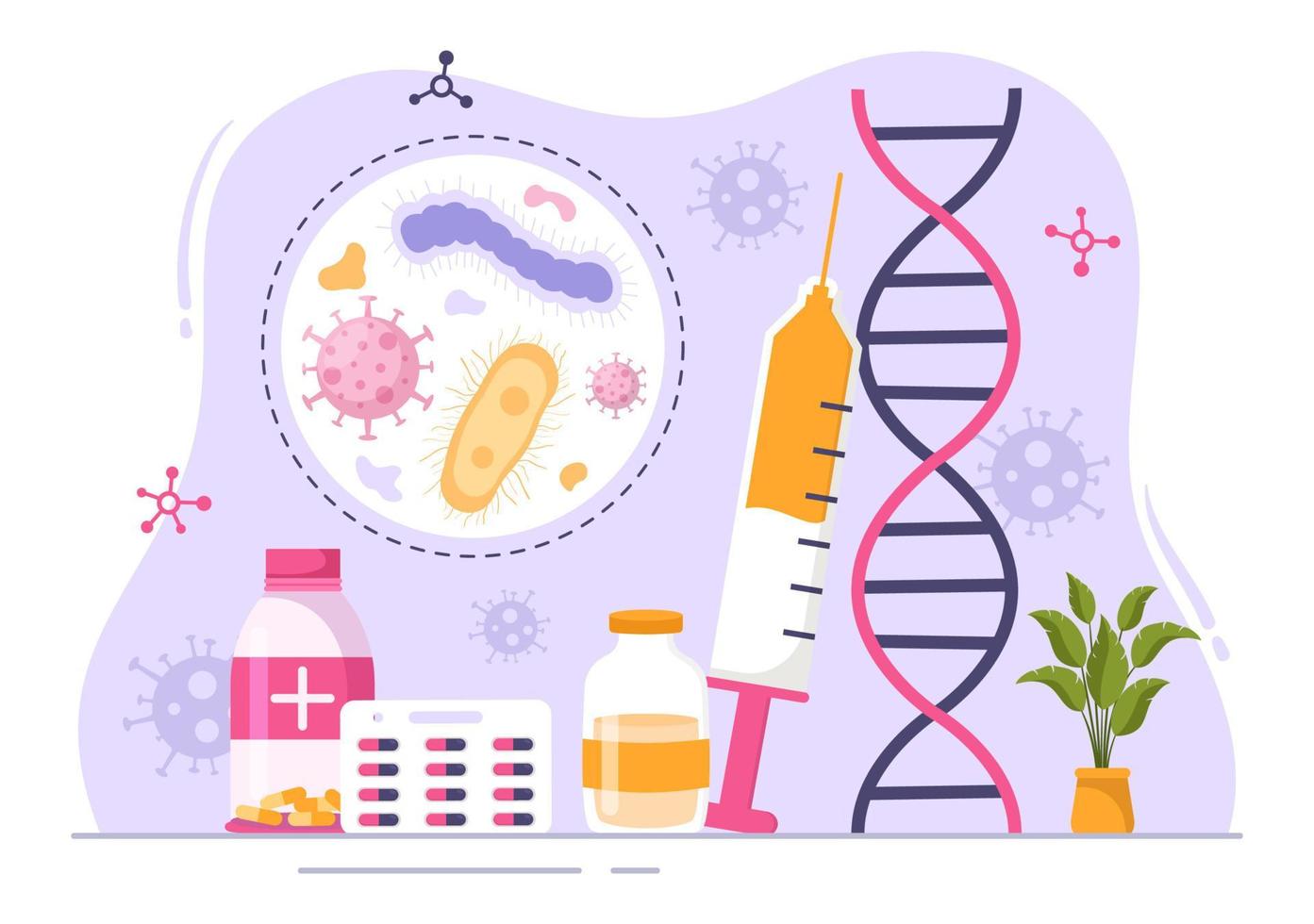 inmunología ilustración con personas inmune proteccion sistema Ayudar a obtener eliminar de infecciones y perjudicial bacterias en dibujos animados mano dibujado plantillas vector