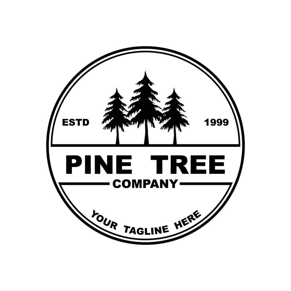 Pine tree Logo design inspiration vector