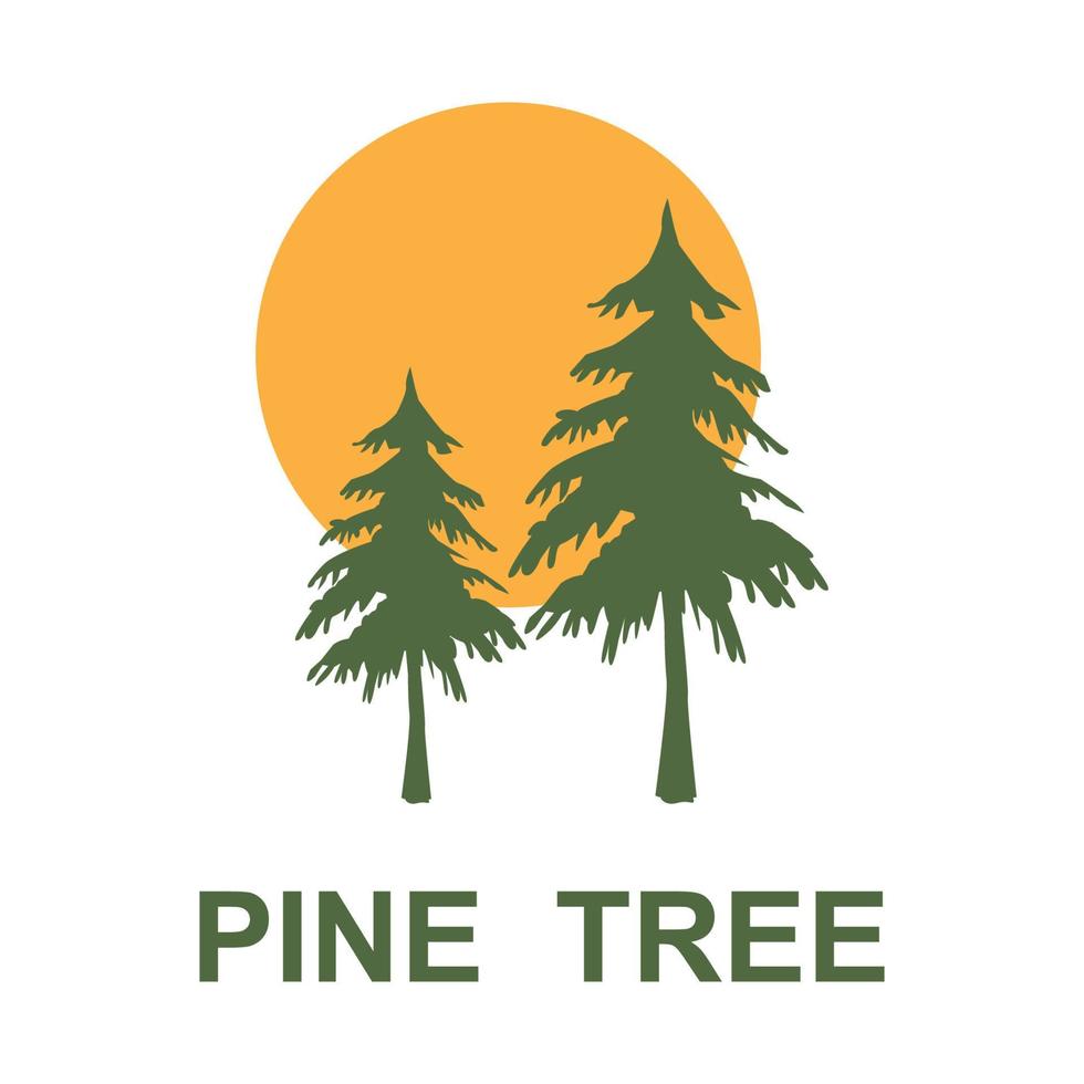 Pine tree Logo design inspiration vector