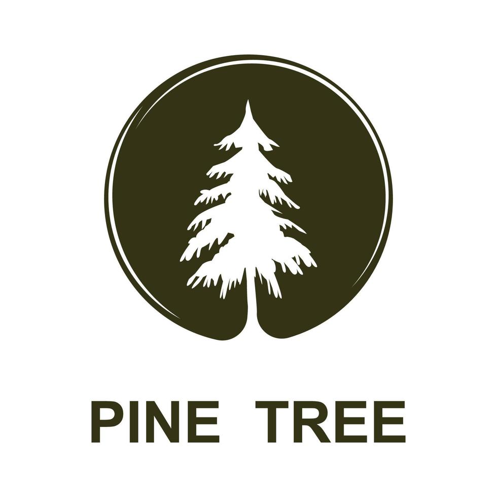 Pine tree Logo design inspiration vector