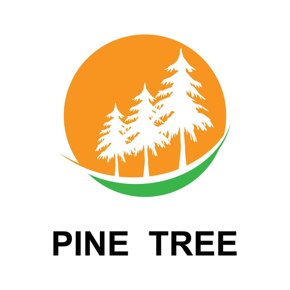 Pine tree Logo design inspiration vector