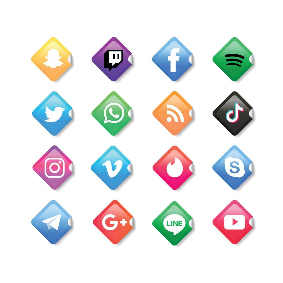 Online Mobile Tech Logo Sticker Pack vector