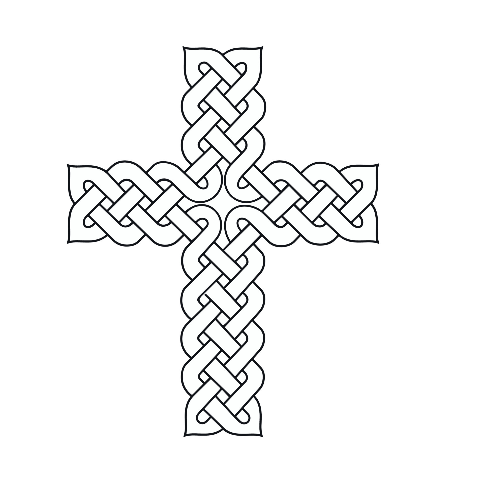 Celtic Knot Cross Line Pattern Hand Drawn Coloring Symbol Vector