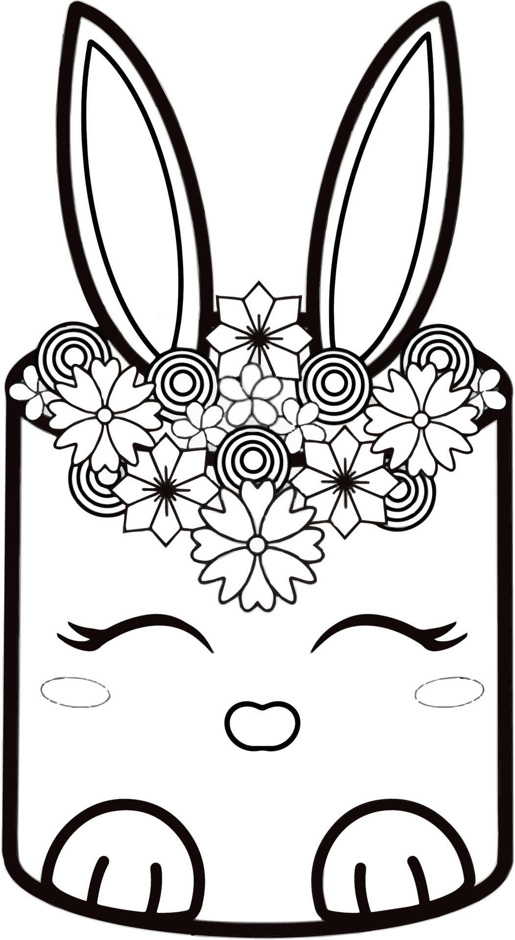 Easter bunny cake with flowers coloring page 21883588 vector art at