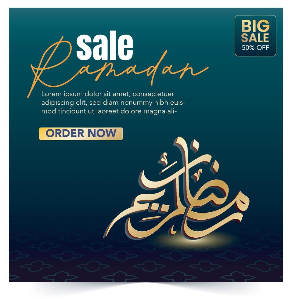 Ramadan gradient colour with a theme for social media or web ads. Elegant sale and discount promo Vector design