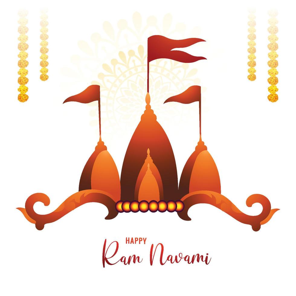 Shri ram navami festival celebration card background vector