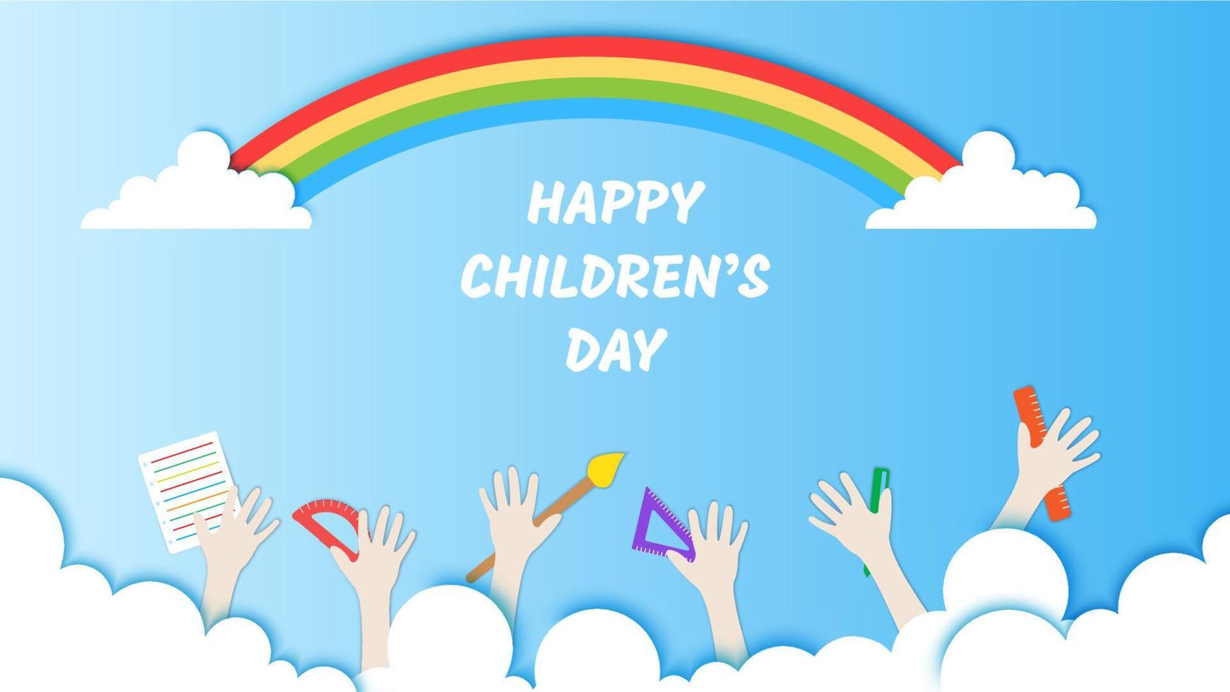 happy children's day banner design template vector