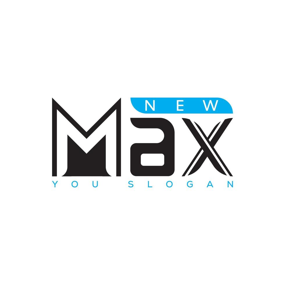 nuevo max logo vector ilustración con negro y cielo azul.