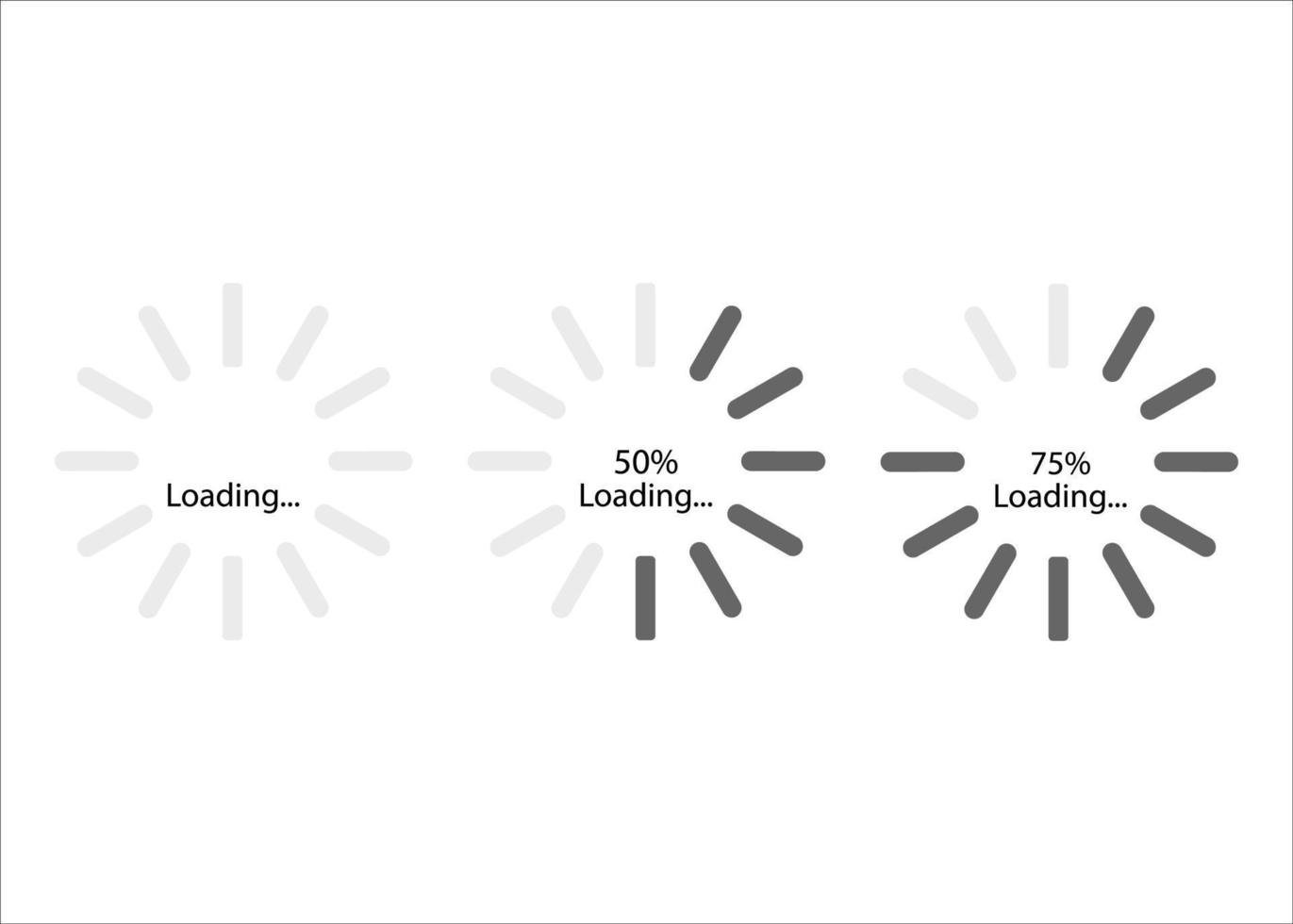 Loading progress bar. Circle shape. White background. Vector illustration