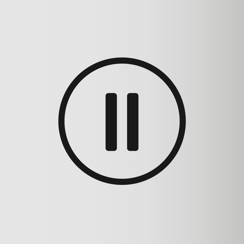 Pause button sign. Flat style icon on gray background. Multimedia symbol. Vector illustration