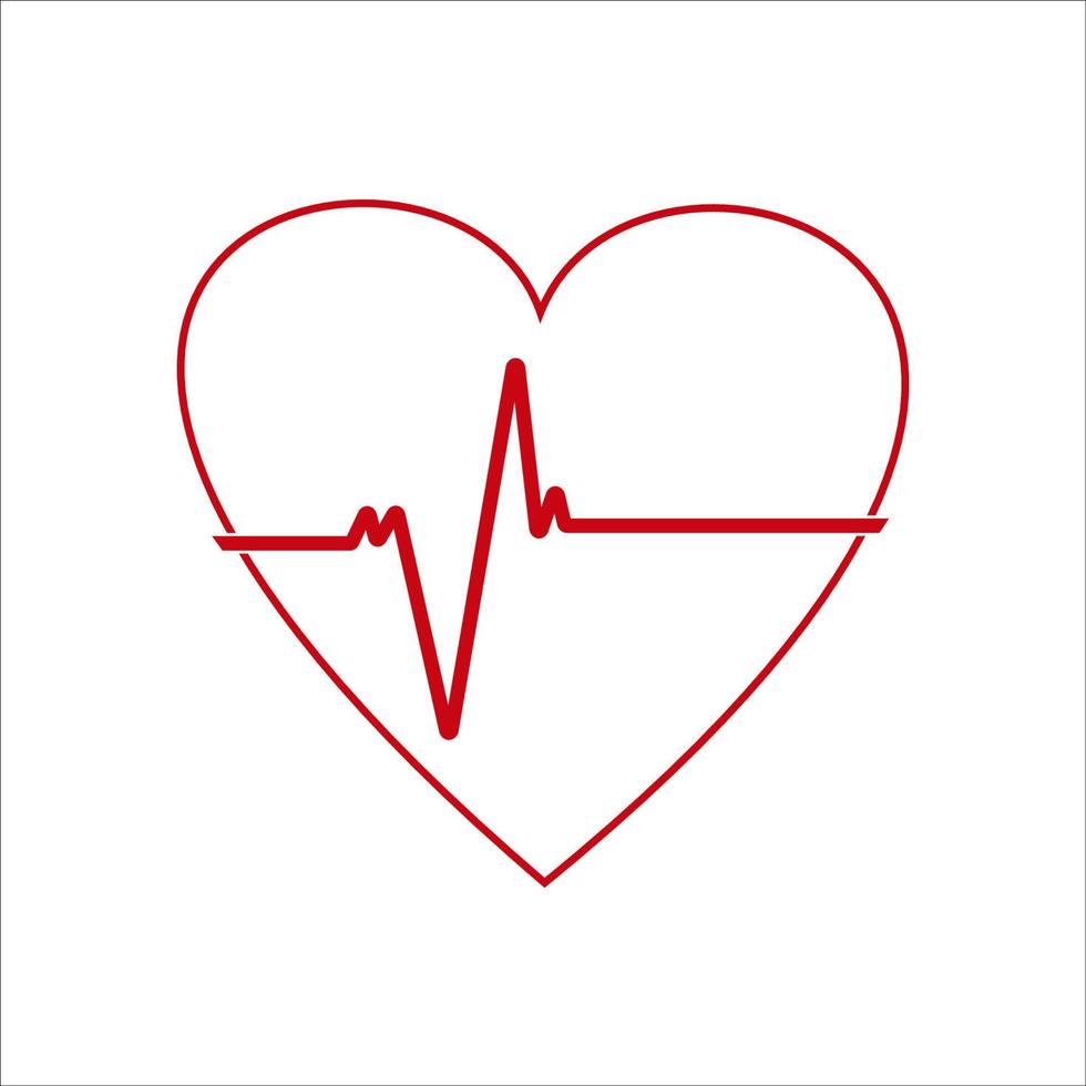 Heartbeat. Heart shape icon. Cardiogram of heart. Vector illustration