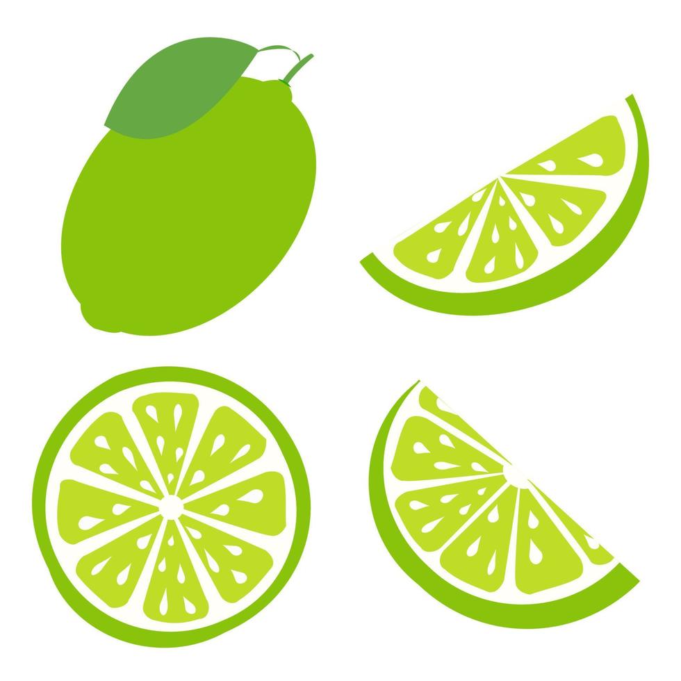 Fresh and juicy lemon with green leaf on white background. Vector illustration