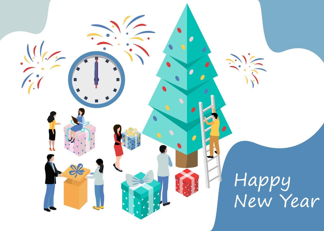 Merry Christmas and Happy New Year. Happy holidays. Vector illustration. EPS 10