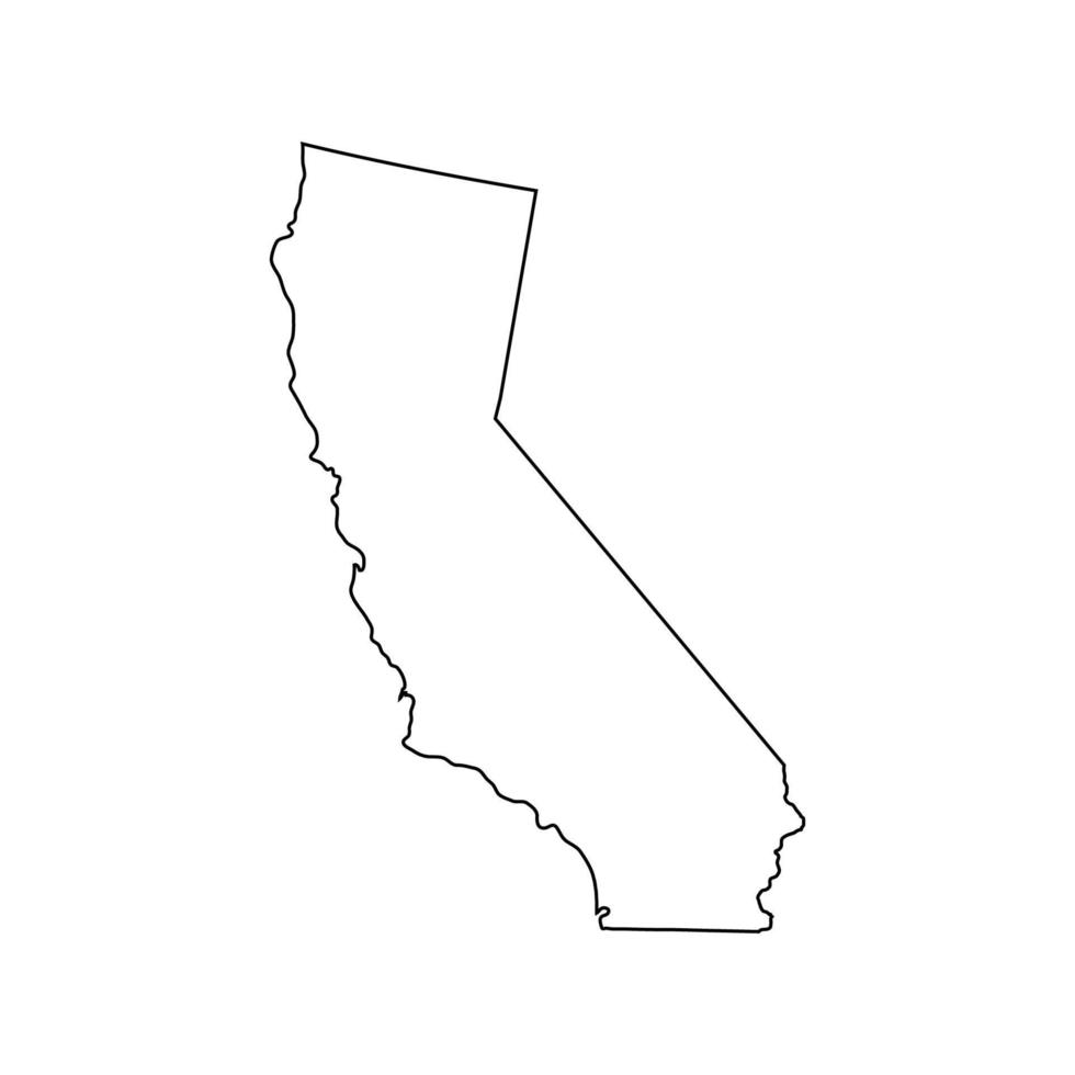California - U.S. state. Contour line in black color. Vector illustration. EPS 10