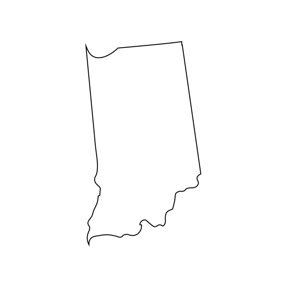 Indiana - U.S. state. Contour line in black color. Vector illustration. EPS 10