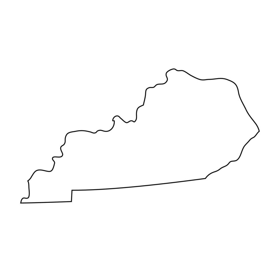 Kentucky - U.S. state. Contour line in black color. Vector illustration. EPS 10