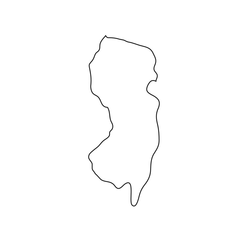 New Jersey - U.S. state. Contour line in black color. Vector illustration. EPS 10