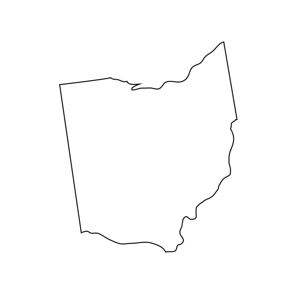 Ohio - U.S. state. Contour line in black color. Vector illustration. EPS 10