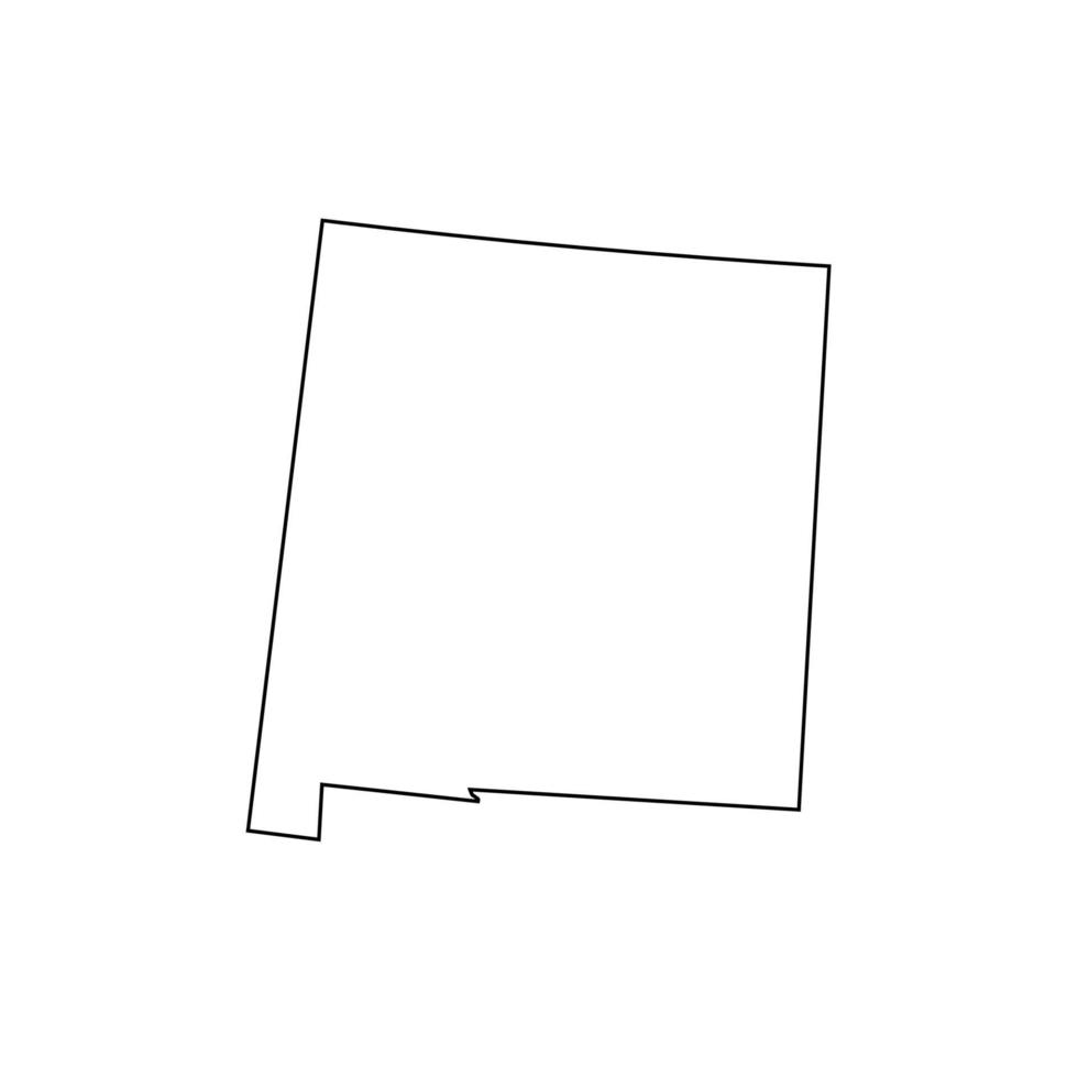 New Mexico - U.S. state. Contour line in black color. Vector illustration. EPS 10