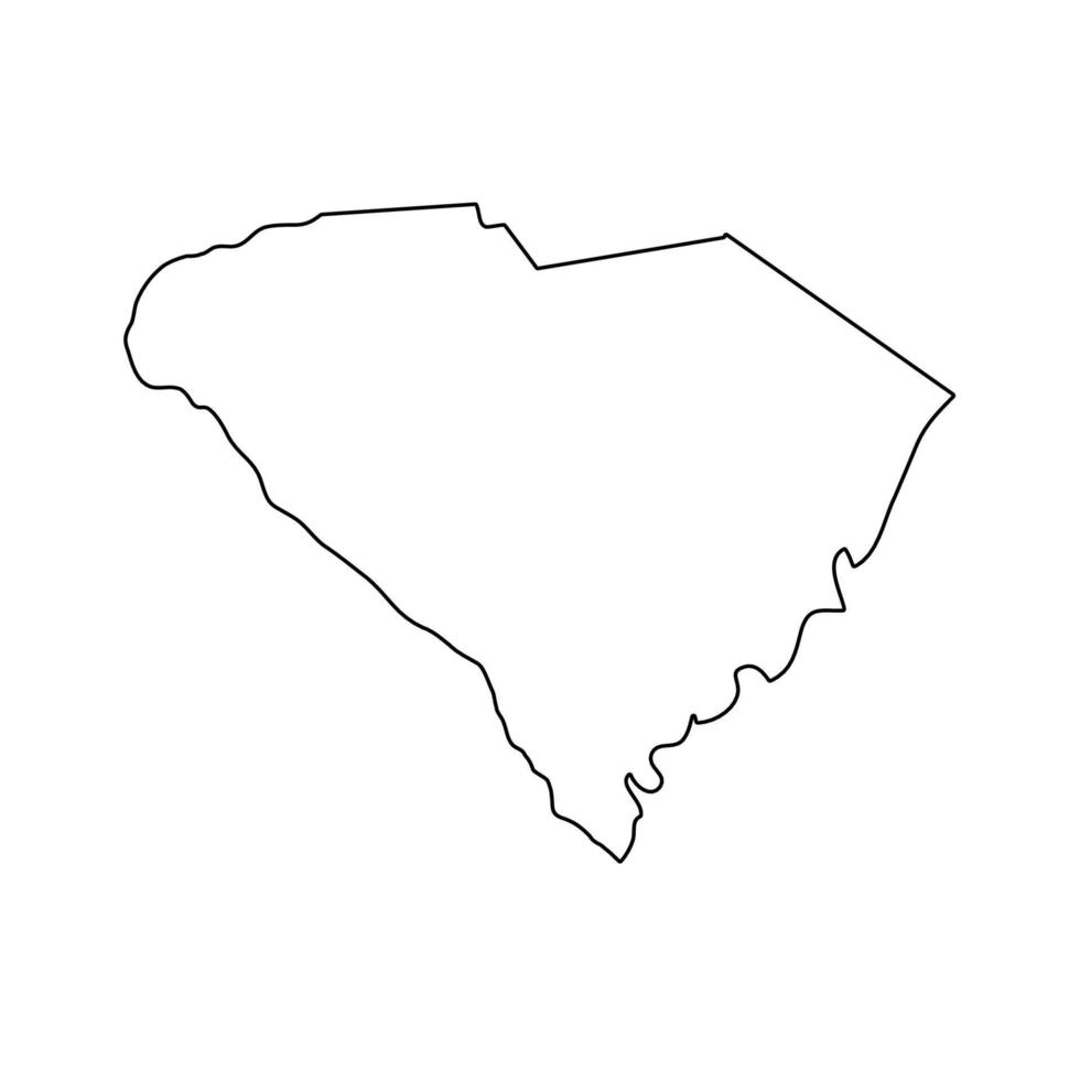 South Carolina - U.S. state. Contour line in black color. Vector illustration. EPS 10