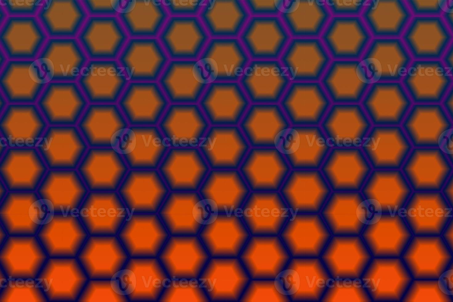 Reddish orange shining honey comb shape pattern design, space for text, social media post with dark purple background download photo