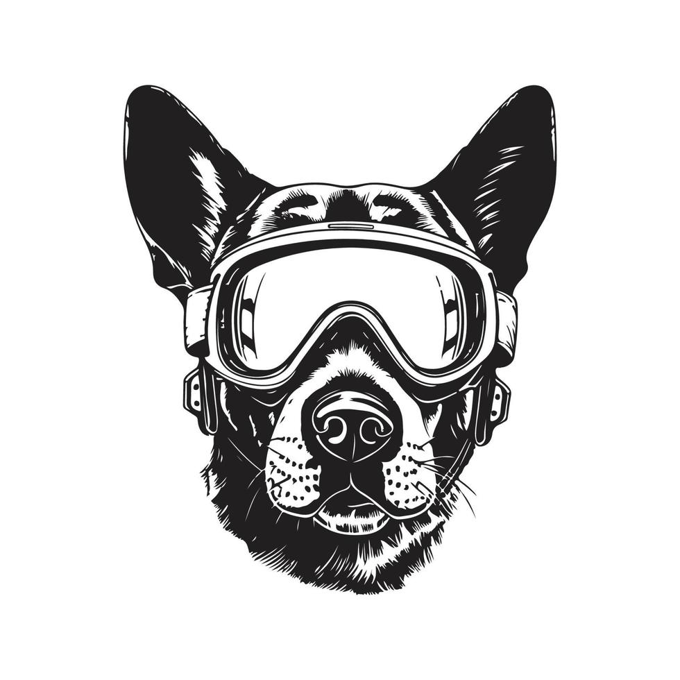 cocker spaniel dog with glasses, vector concept digital art ,hand drawn illustration