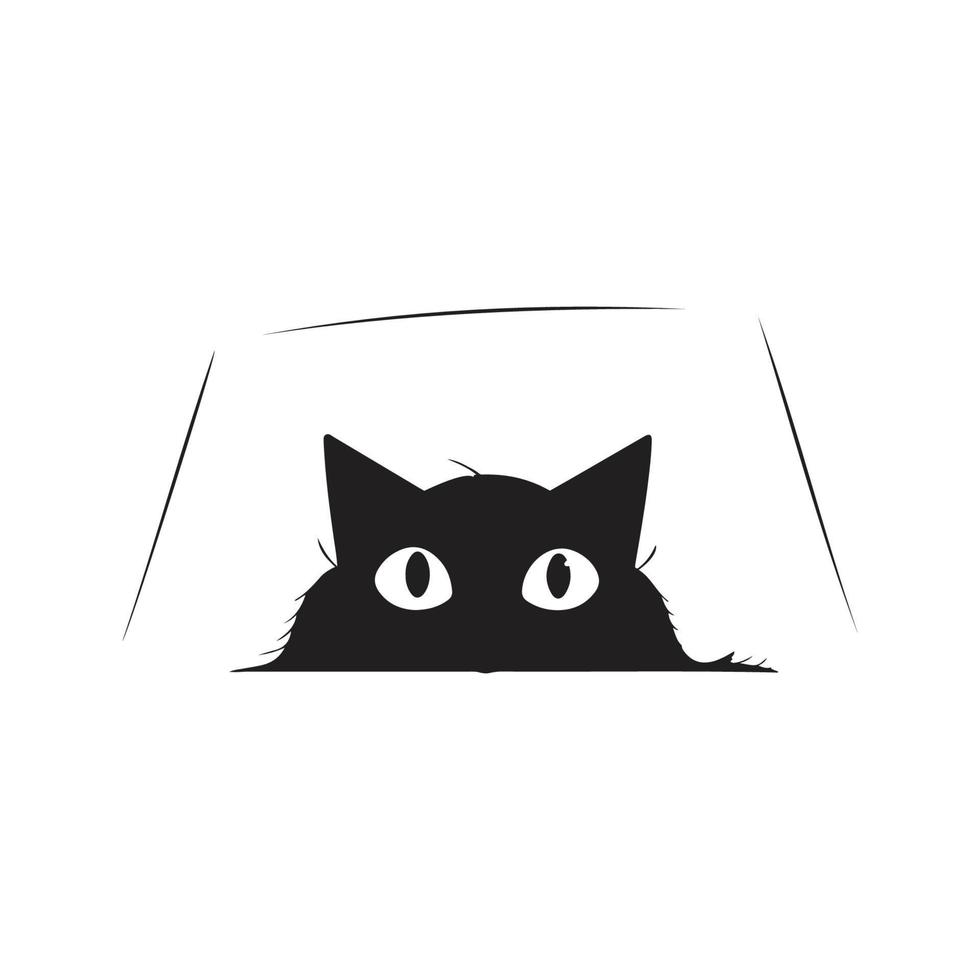 cat hiding under a sheet mascot logo ,hand drawn illustration vector