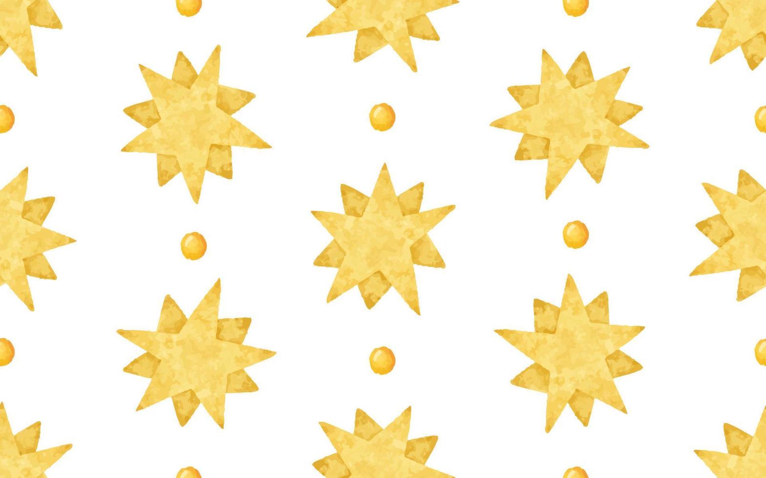 endless pattern with golden stars, cute childish wallpaper vector