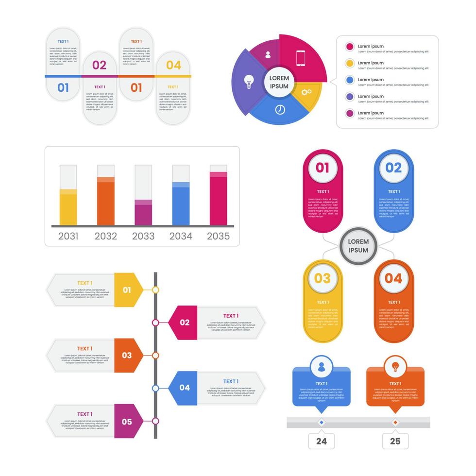 conjunto de elementos de infografía vector