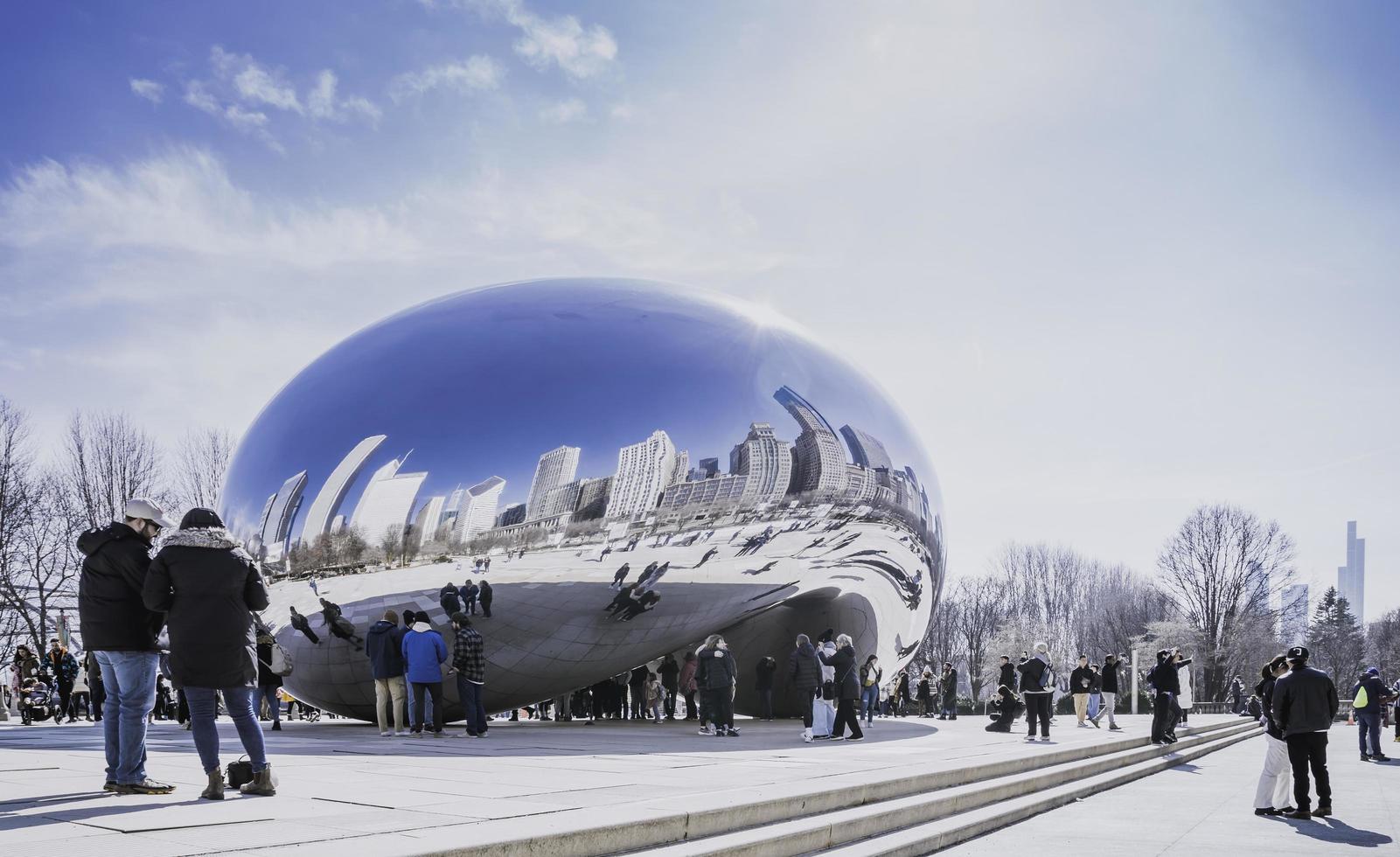March 4 2023. Chicago, Illinois. The Bean is a work of public art in