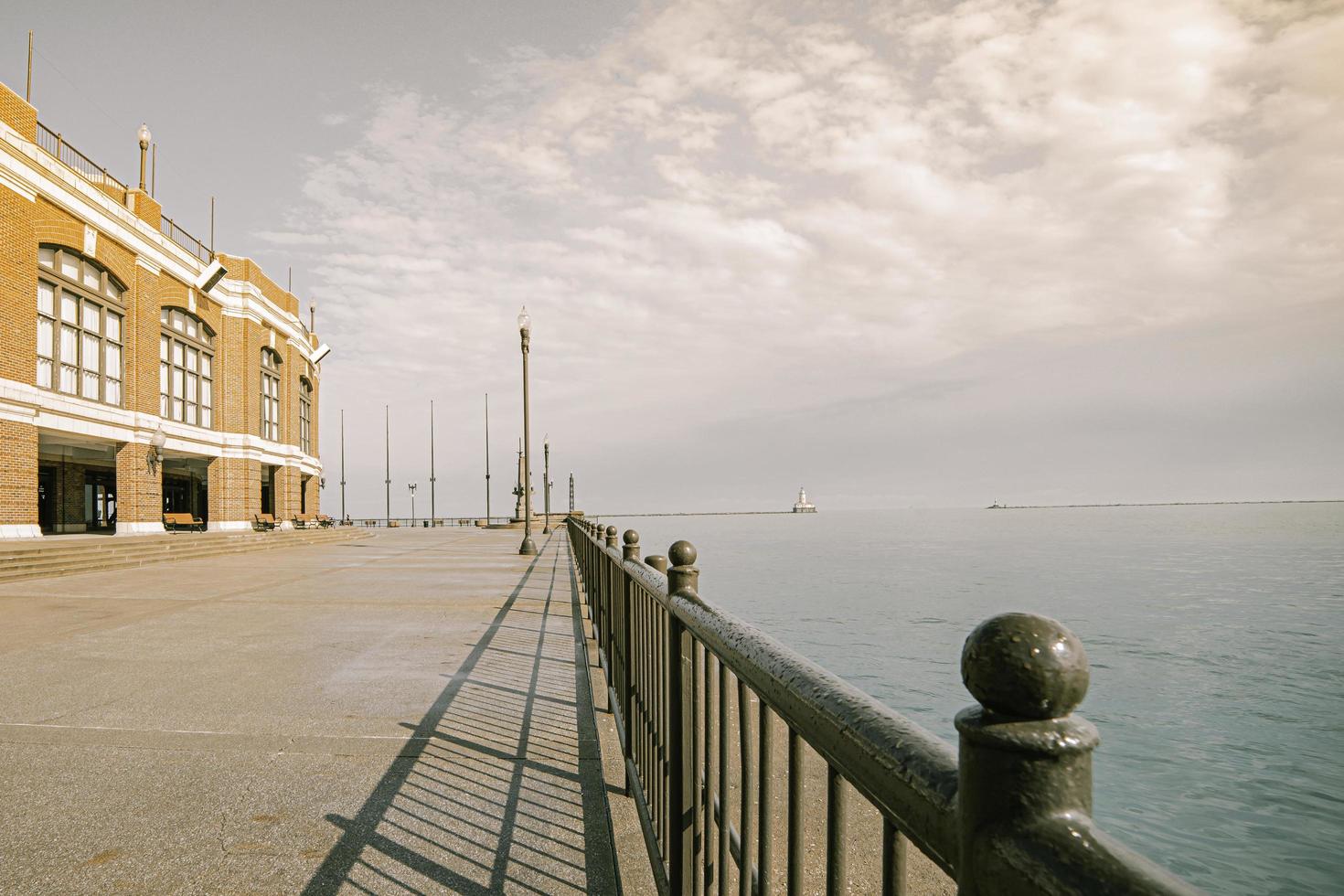 March 6 2023. Chicago, Illinois. Architecture and a building at Navy Pier in Chicago. photo