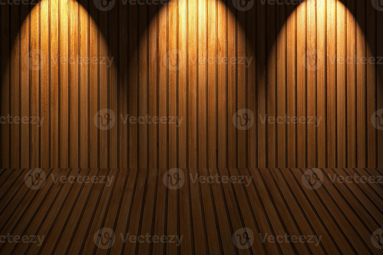 Wooden floor and wall photo