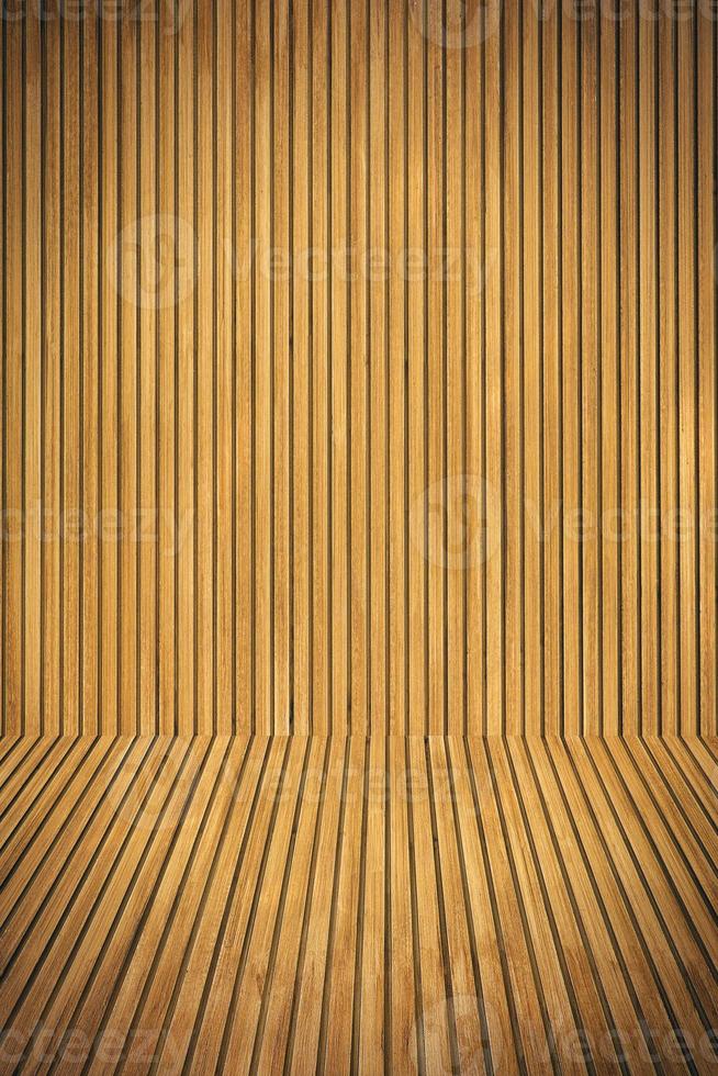 Wooden floor and wall photo