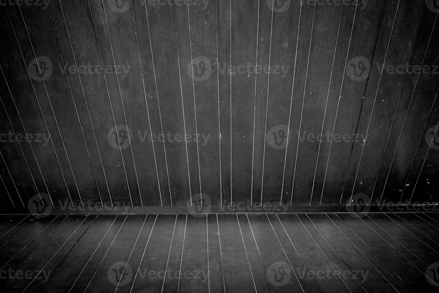 Wooden floor and wall in monochrome style photo