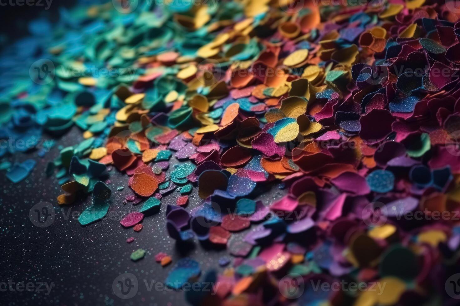 Photo realistic background texture of colourful glittering paper from above created with technology.