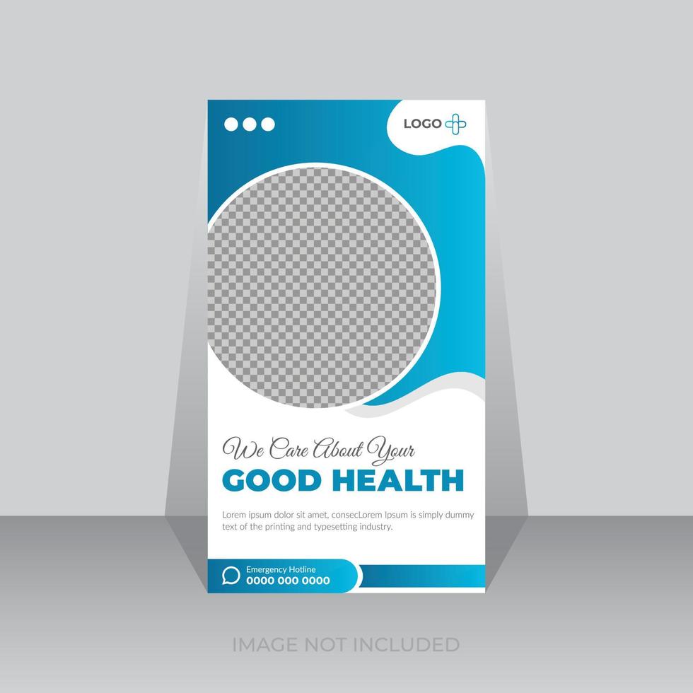 Medical health services social or web ads stories banner design vector