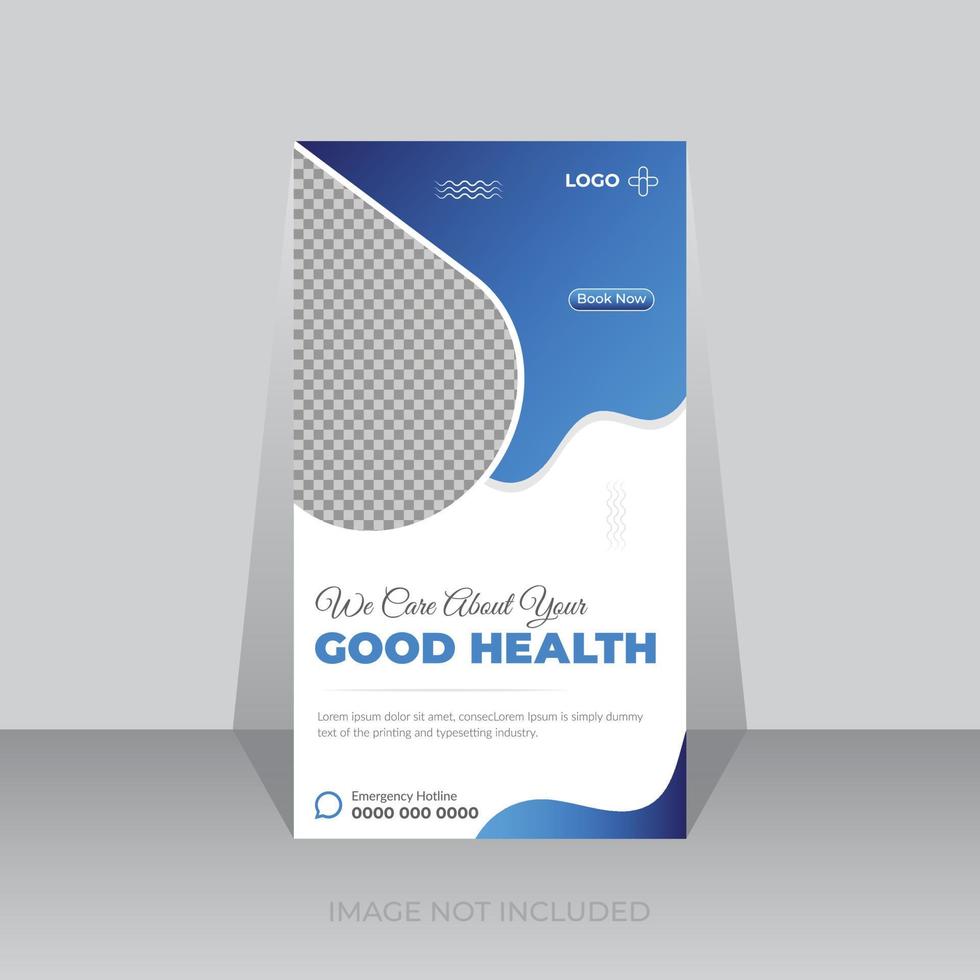 Medical health services social or web ads stories banner design vector