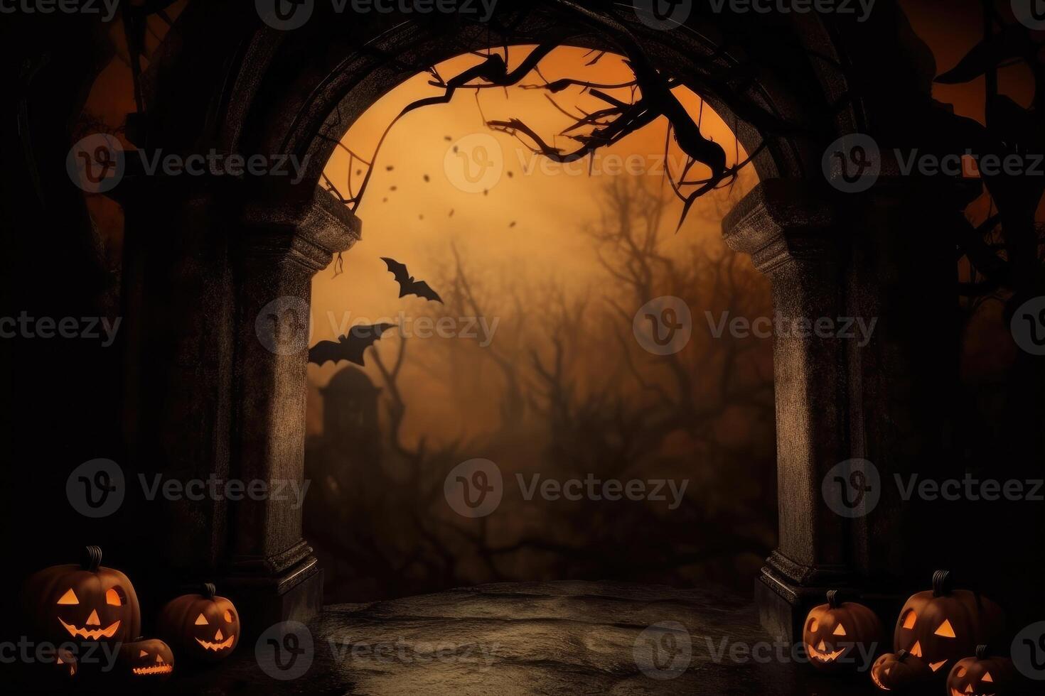 A beautiful and spooky halloween background created with technology photo